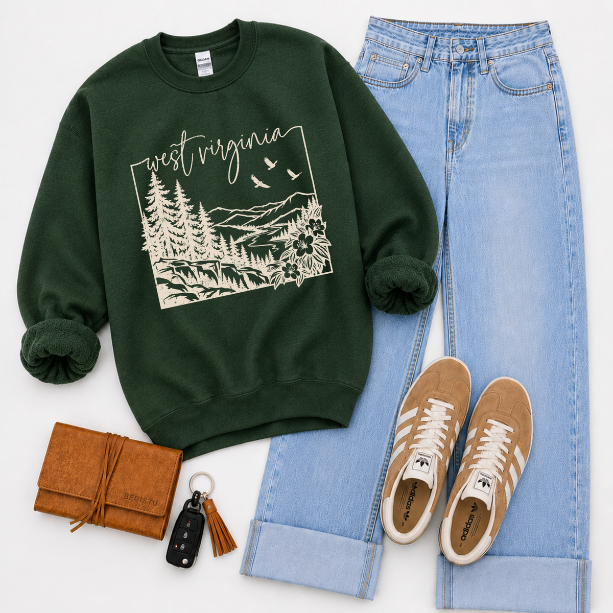 States Nature Scenery Silhouette (includes both brown & cream with purchase) Digital Design, PNG