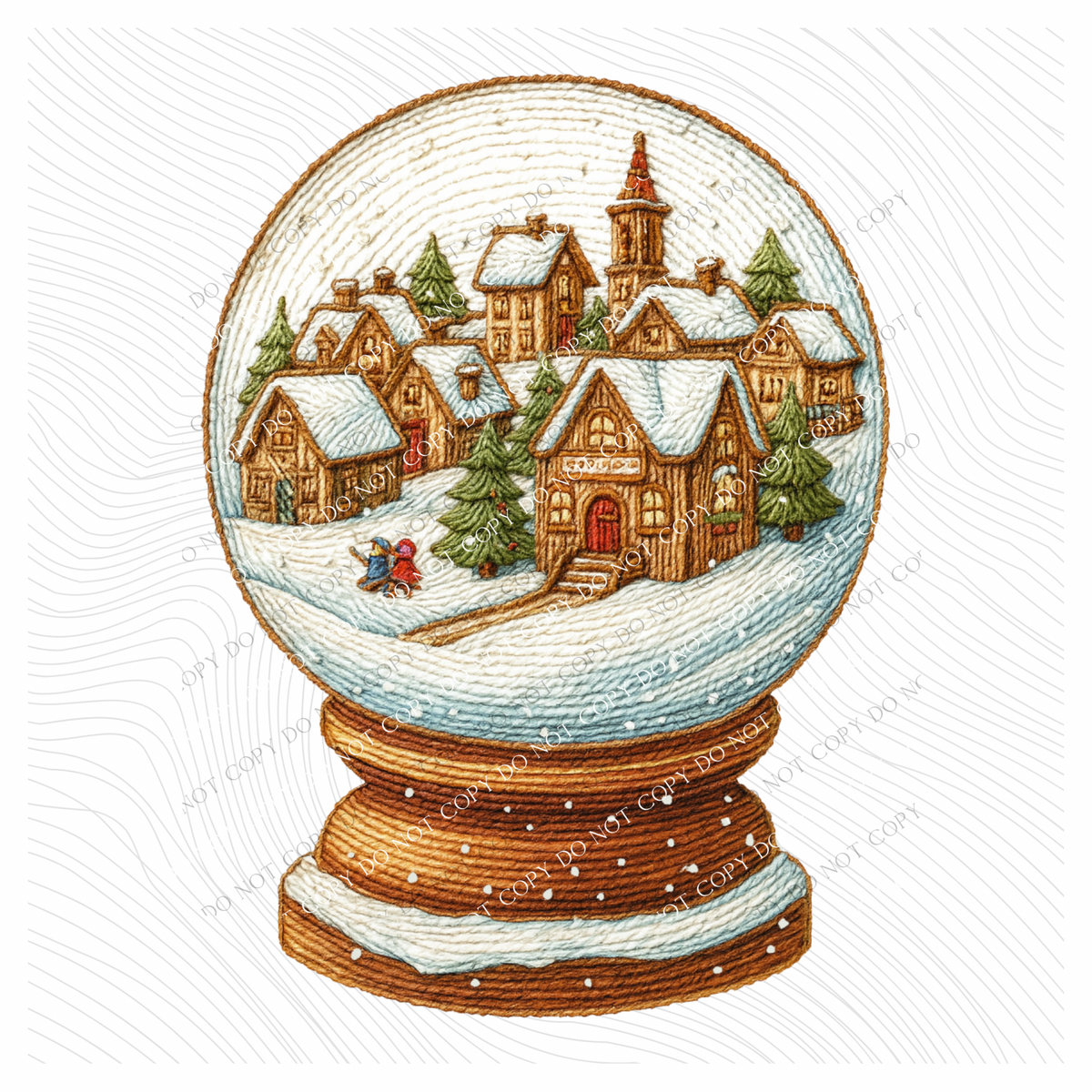 Snow Globe Knitted Digital Download, PNG