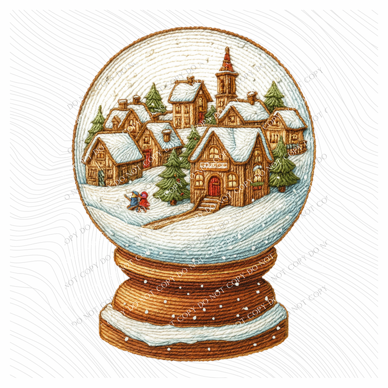 Snow Globe Knitted Digital Download, PNG