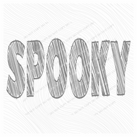 Spooky Scribble in Gray Fall Halloween Digital Design, PNG