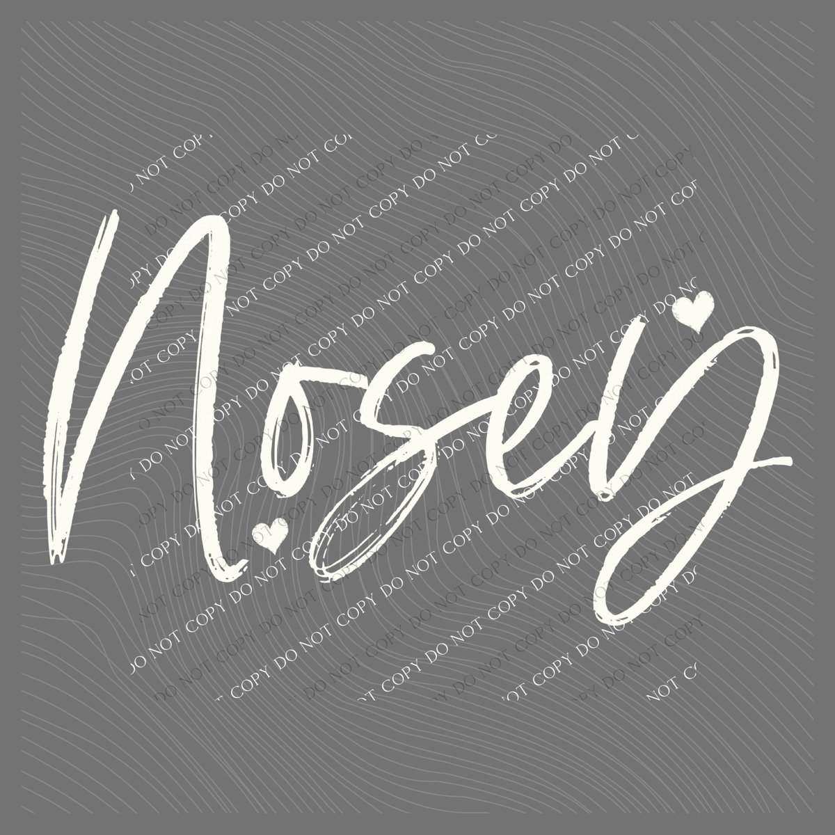 Nosey Sketched Script Hearts in Off-white Digital Design, PNG