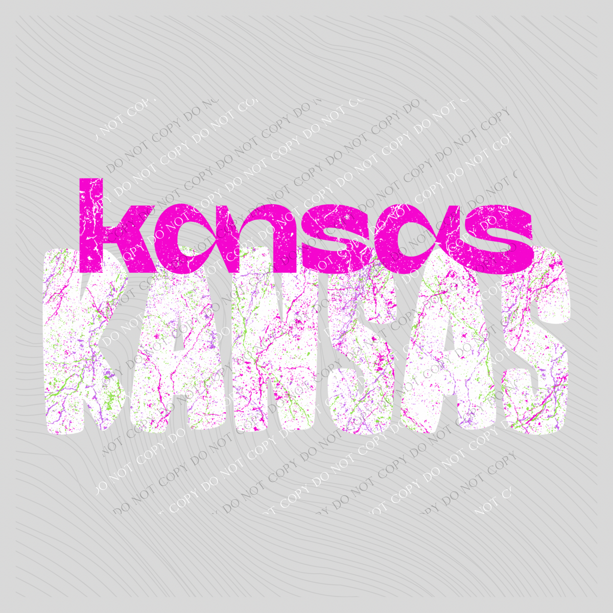 Kansas Crackle in Neons & White Digital Design, PNG