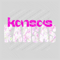 Kansas Crackle in Neons & White Digital Design, PNG
