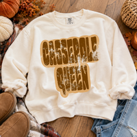 Casserole Queen Retro Shadow Brown Distressed Digital Design, PNG