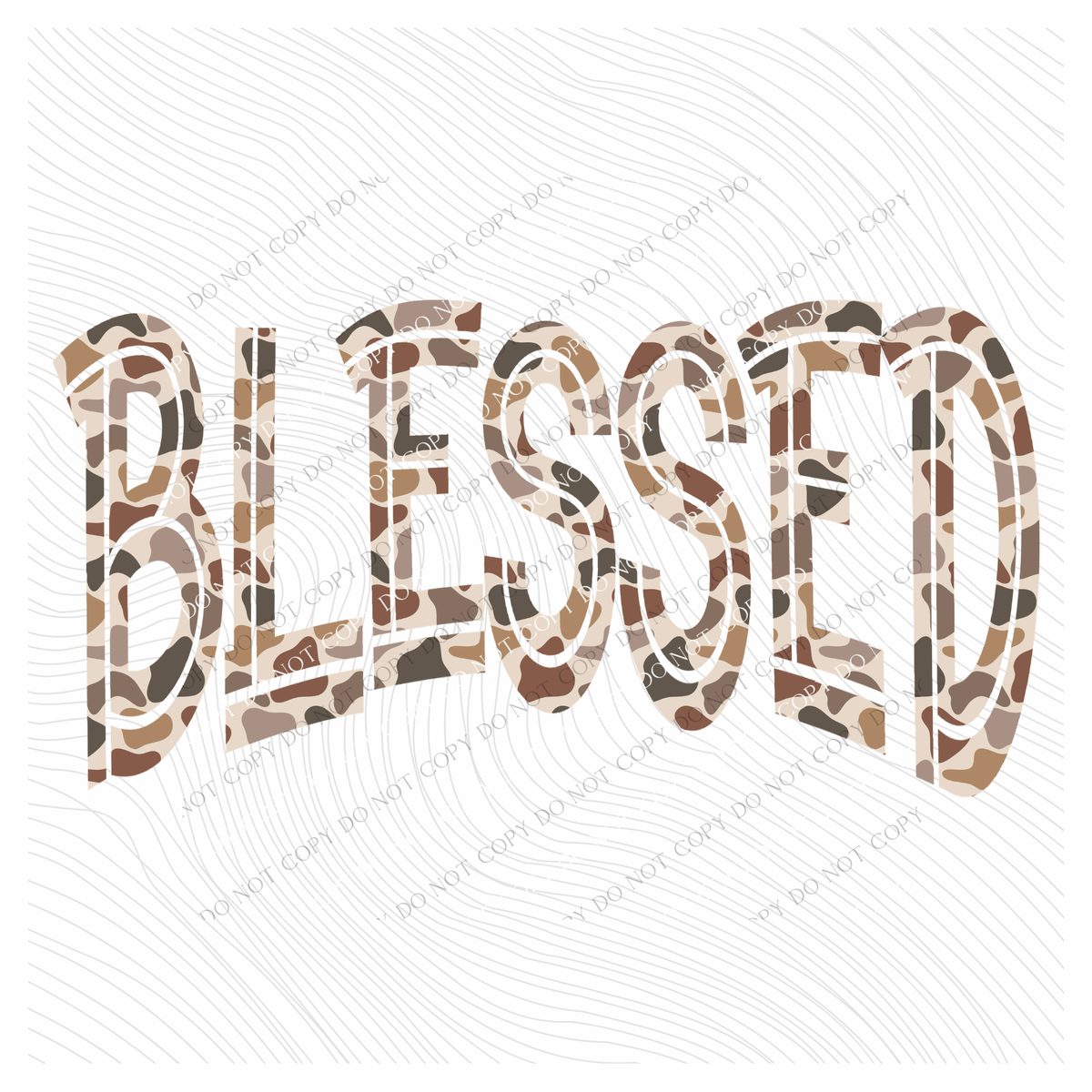 Blessed Camo Lines Curved Digital Design, PNG