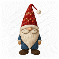 Gnome PJ Santa Knitted Digital Download, PNG