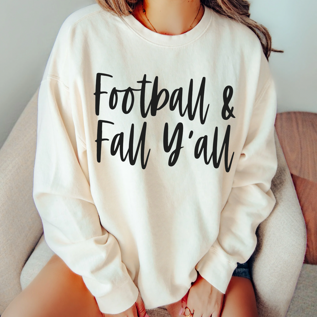 Football & Fall Y’all Script in Black Digital Download, PNG