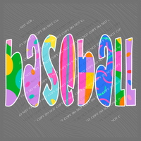Baseball Color Pop Doodle Digital Design, PNG
