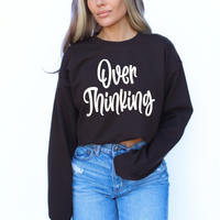 Over Thinking Script in Off-white Digital Design, PNG