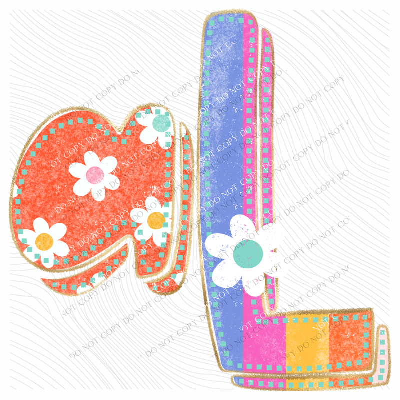 AL Alabama Flower Power Distressed Doodle Digital Design, PNG