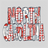 North Carolina Doodle Patch & Glitter Digital Design, PNG