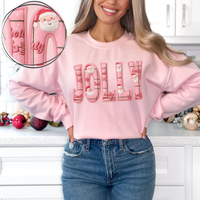 Jolly Pink 3D Embroidered Plush Christmas Digital Design, PNG