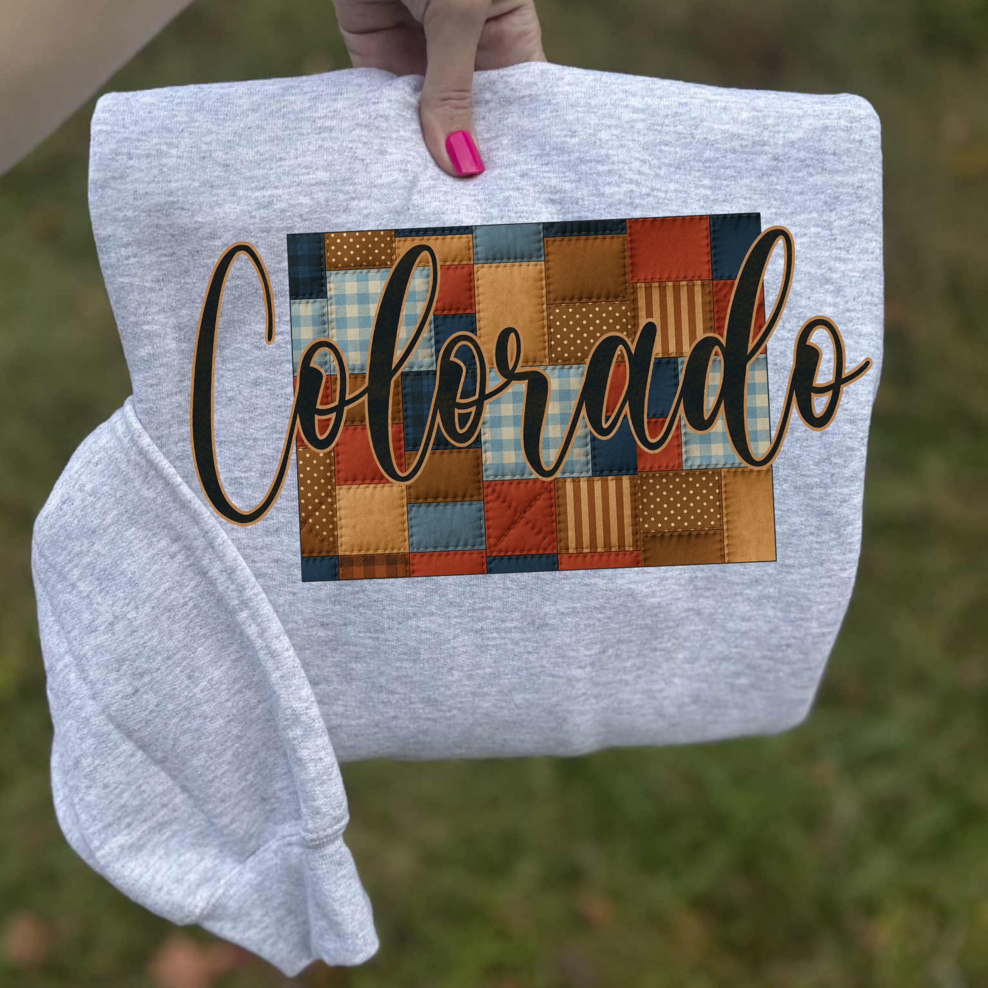 Colorado Quilted Script State Digital Design, PNG – Grove 123 Designs