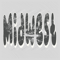 Midwest Distressed Charcoal & White Digital Design, PNG