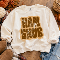 Ham Snob Retro Shadow Brown Distressed Digital Design, PNG
