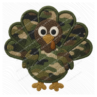 Turkey Camo 3D Chenille Patch Style Digital Download, PNG