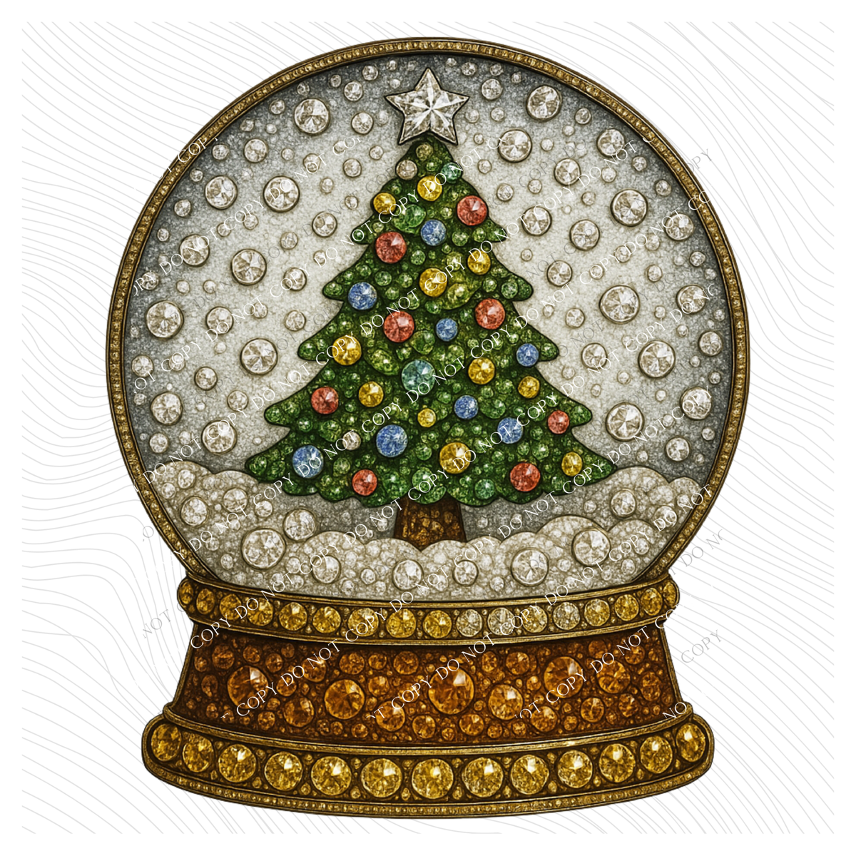 Snow Globe Rhinestone 3D Digital Download, PNG