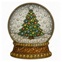 Snow Globe Rhinestone 3D Digital Download, PNG