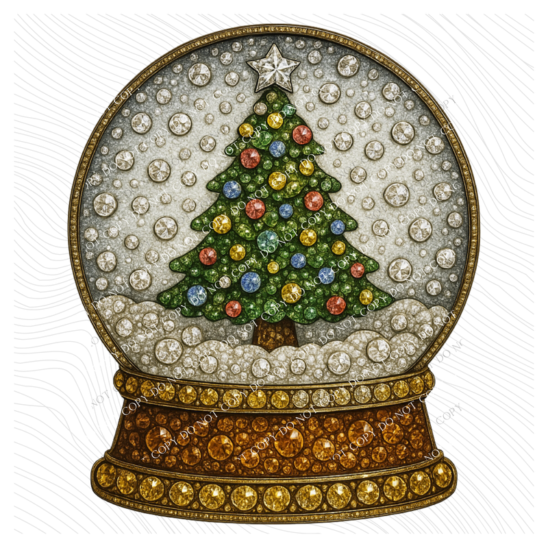 Snow Globe Rhinestone 3D Digital Download, PNG