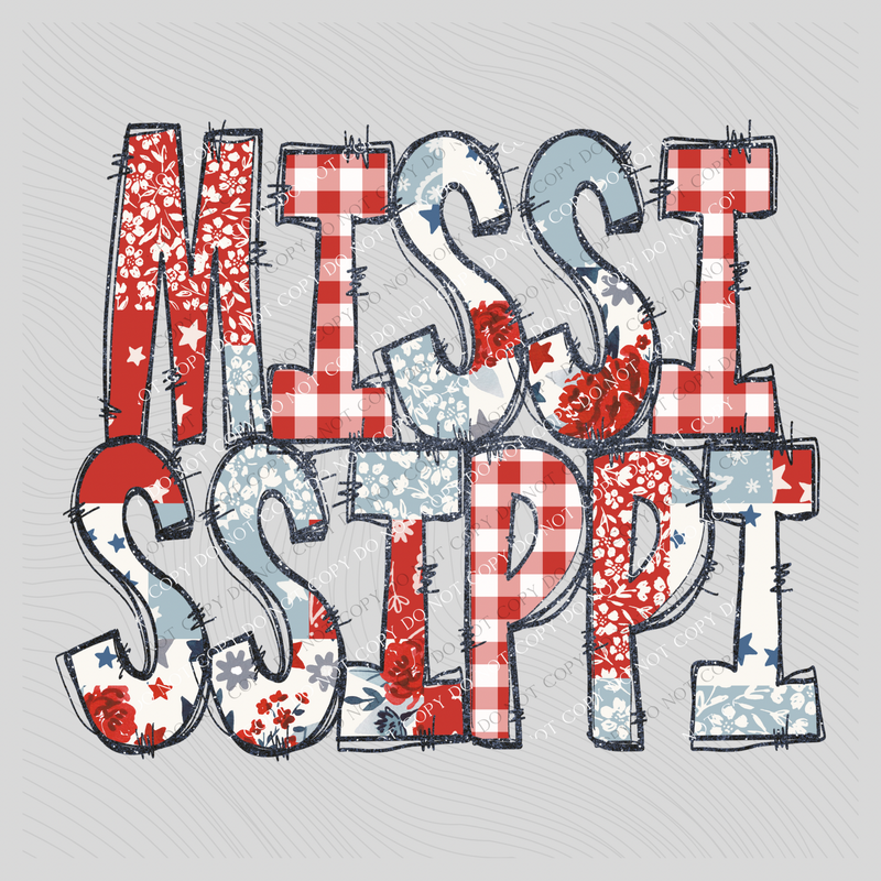 Mississippi Doodle Patch & Glitter Digital Design, PNG