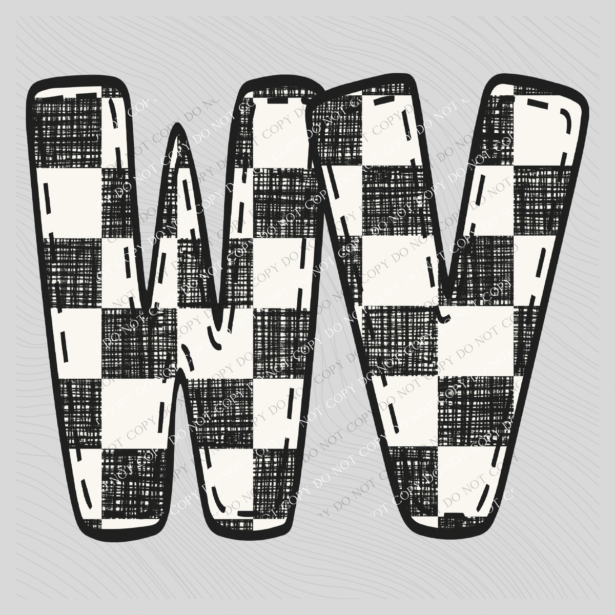 WV West Virginia Bubble Stitch Distressed Checkers Black White Digital Design, PNG
