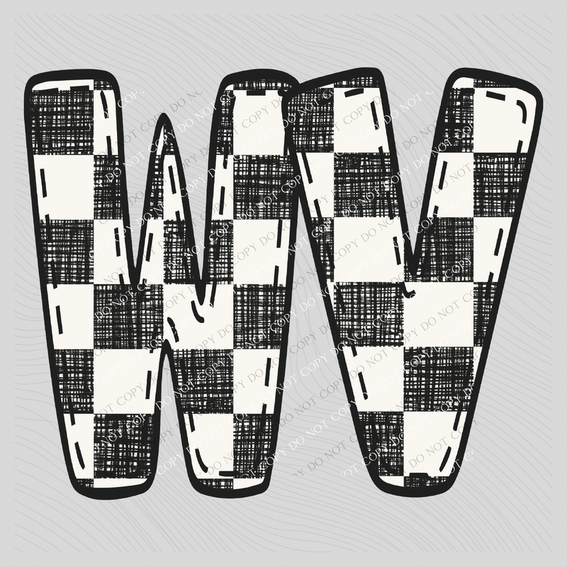 WV West Virginia Bubble Stitch Distressed Checkers Black White Digital Design, PNG