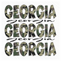 Georgia Camo Glitter Stacked with Glitter Script Digital Design, PNG