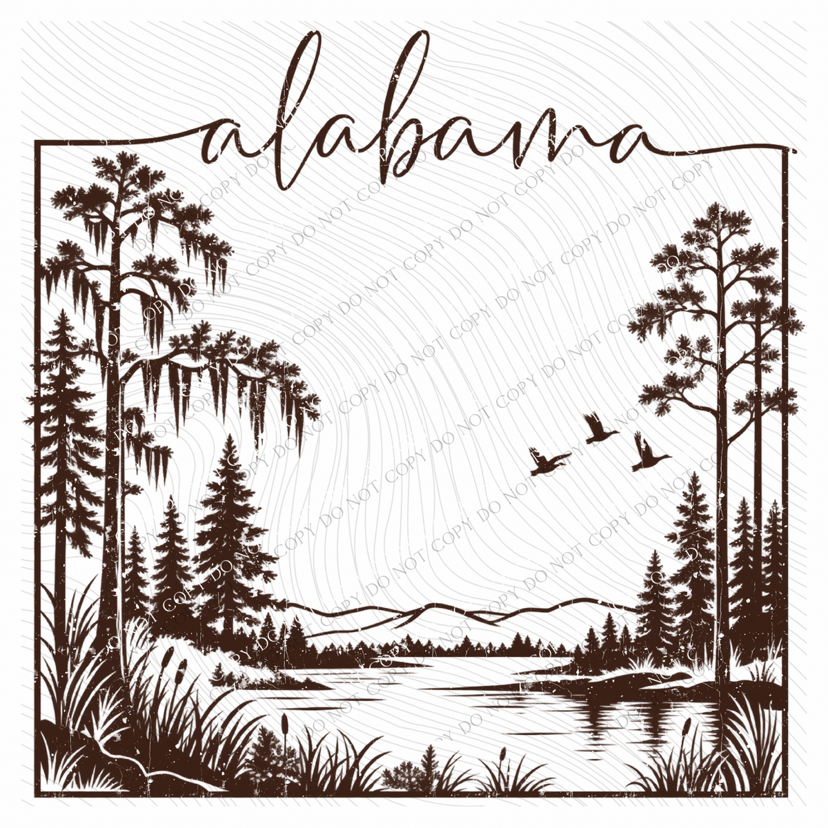 States Nature Scenery Silhouette (includes both brown & cream with purchase) Digital Design, PNG