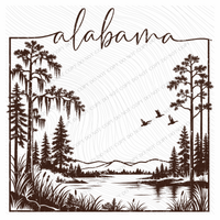 States Nature Scenery Silhouette (includes both brown & cream with purchase) Digital Design, PNG