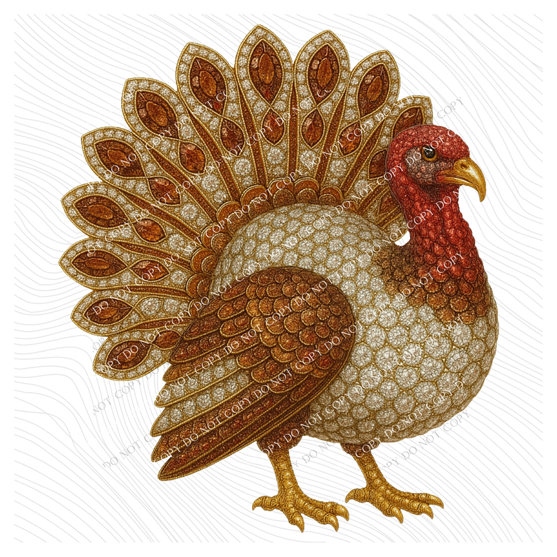 Turkey Rhinestone 3D Digital Download, PNG