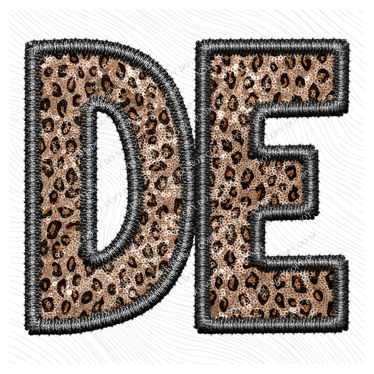 DE Delaware Embroidery Leopard Sequin with separate Home Sweet Home Script in Black,  Digital Design, PNG