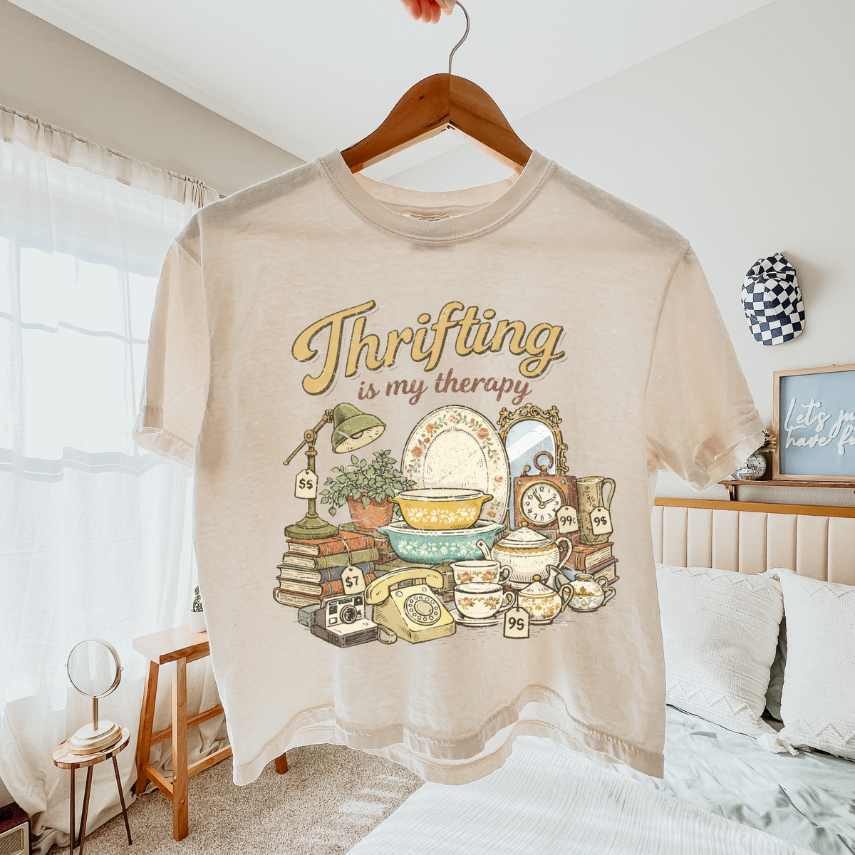 Thrifting is my Therapy Distressed Digital Design, PNG