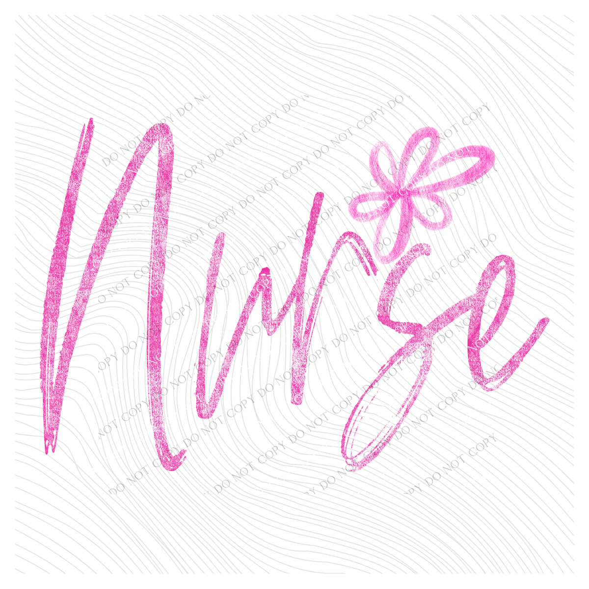 Nurse Flower Chalk Script Digital Design, PNG