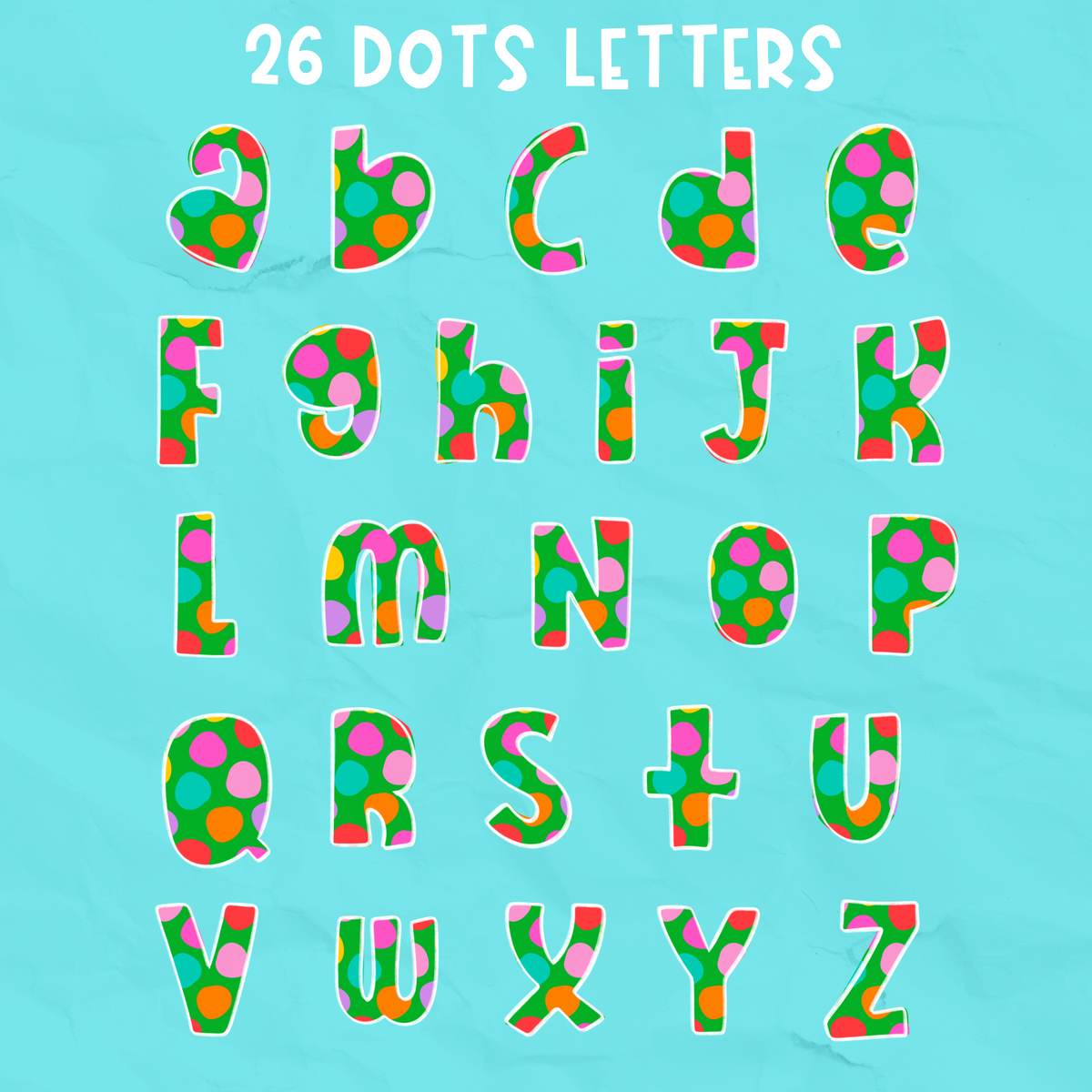 Color Pop Doodle Alphabet Set | PNG Alphabet Letters Only