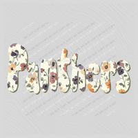 Panthers Floral Retro Shadow Distressed Digital Design, PNG