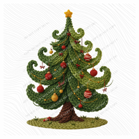 Christmas Tree Knitted Digital Download, PNG