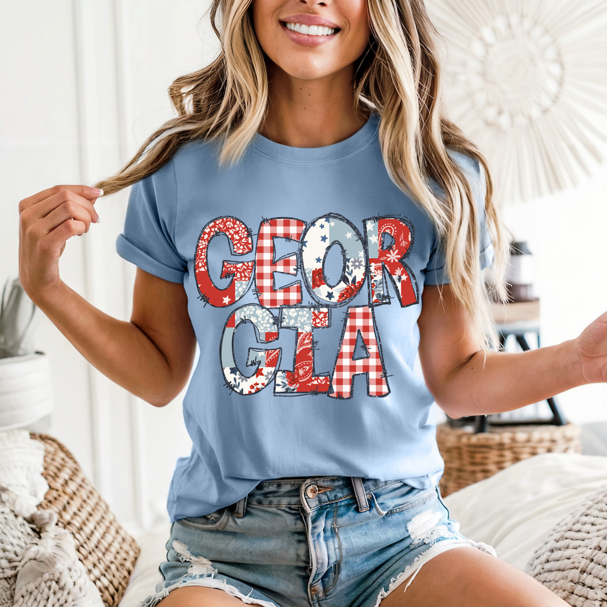 Georgia Doodle Patch & Glitter Digital Design, PNG