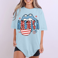 America Patriotic Lips & Tongue Digital Design, PNG