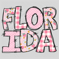 Florida Strawberry Doodle Patch Digital Design, PNG