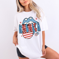 America Patriotic Lips & Tongue Digital Design, PNG