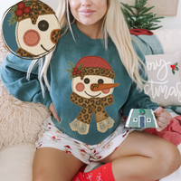 Snowman Leopard & Lace Digital Design, PNG