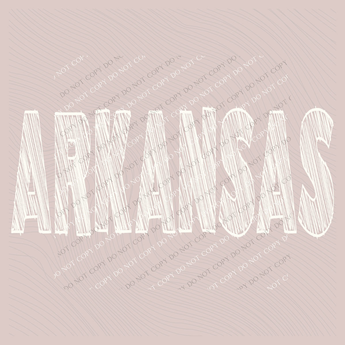 Arkansas Scribble in Cream White Digital Design, PNG