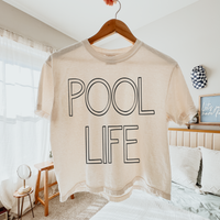 Pool Life Simple Outline in Black Digital Design, PNG
