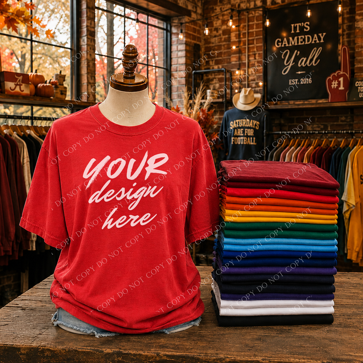 Game Day Blank Mockup, Comfort Colors Red