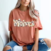 Wolves Floral Retro Shadow Distressed Digital Design, PNG