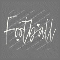 Football Sketched Script Hearts in Off-white Digital Design, PNG