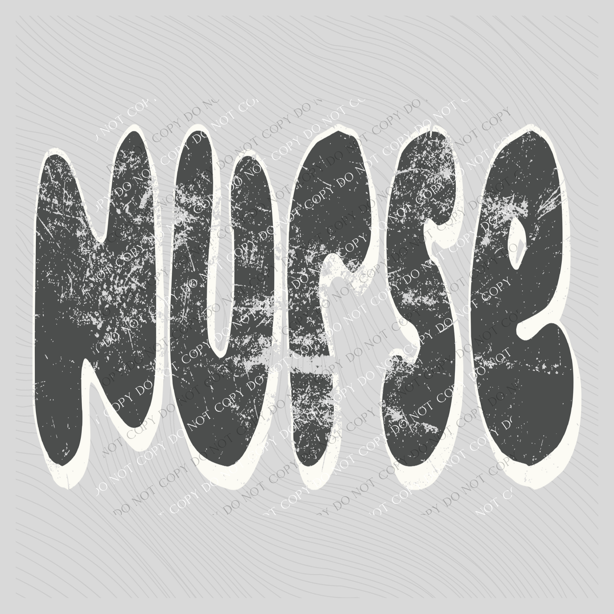 Nurse Distressed Charcoal & White Digital Design, PNG