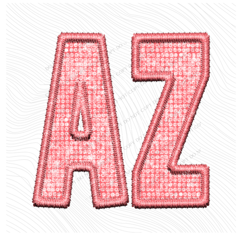 AZ Arizona Faux Embroidery Diamonds Bling in Sunset Coral Digital Design, PNG
