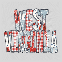 West Virginia Doodle Patch & Glitter Digital Design, PNG