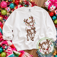 Funky Rudolph Glitter Digital Design, PNG